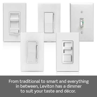 Sureslide Dimmer Switch for Dimmable LED, Halogen and Incandescent Bulbs, 6672-1LW, White
