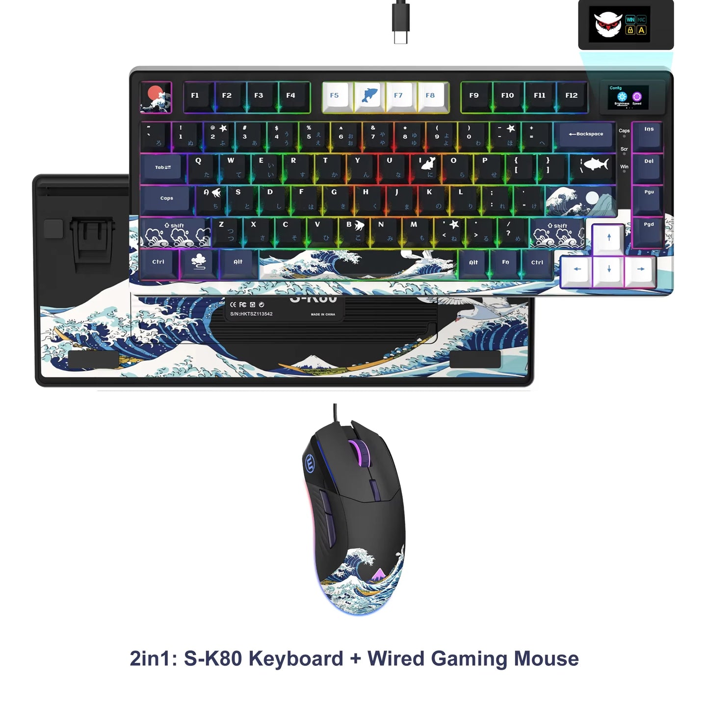 S-K80 75% Keyboard with Color OLED Display Mechanical Gaming Keyboard Hot Swap Keyboard Gasket Mount RGB Custom Keyboard