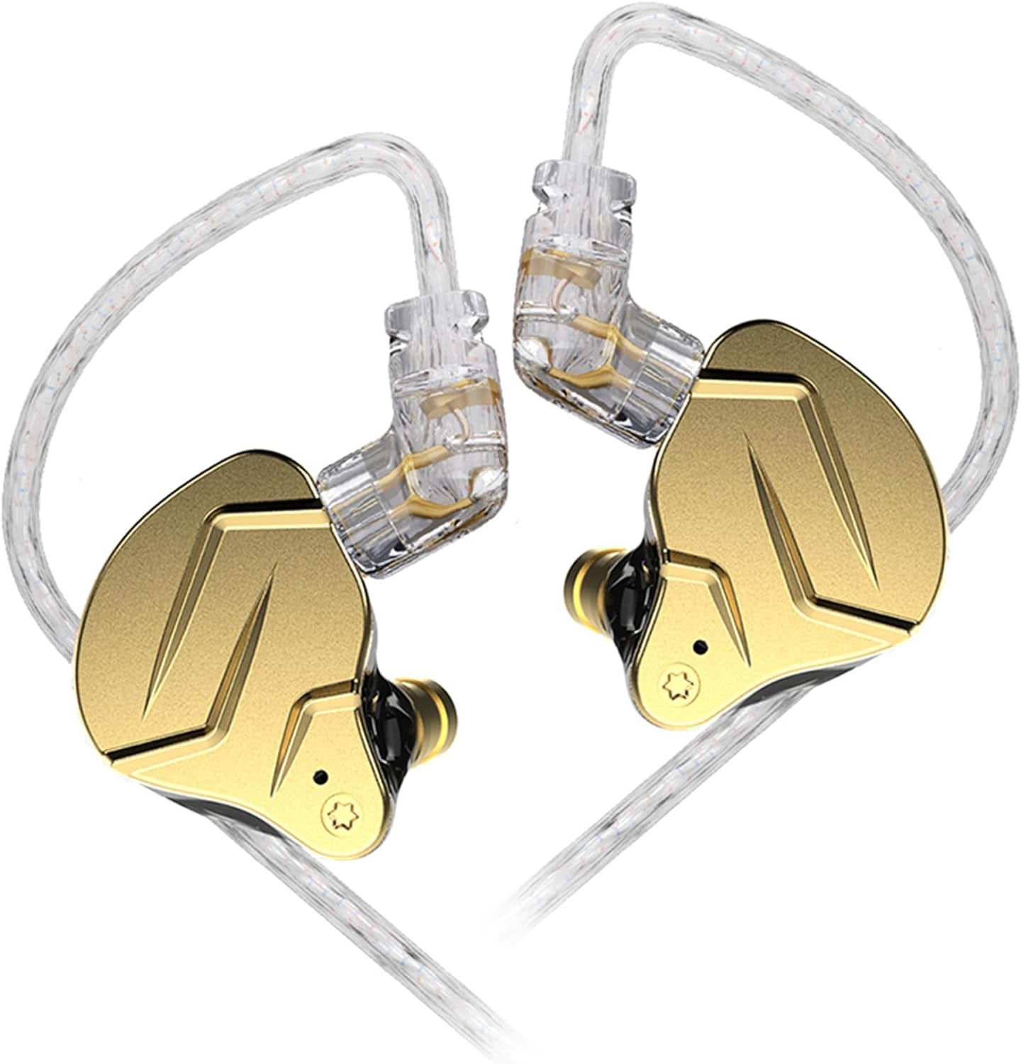 KZ ZSN Pro X Gaming Earbuds, HIFI in Ear Headphones High Fidelity in Ear Monitor with Hybrid Dual Driver, 1Ba 1Dd Iem Earphone with Detachable Tangle-Free Cable for Computer Tablet (Gold, without Mic)