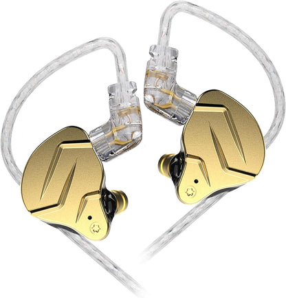 KZ ZSN Pro X Gaming Earbuds, HIFI in Ear Headphones High Fidelity in Ear Monitor with Hybrid Dual Driver, 1Ba 1Dd Iem Earphone with Detachable Tangle-Free Cable for Computer Tablet (Gold, without Mic)