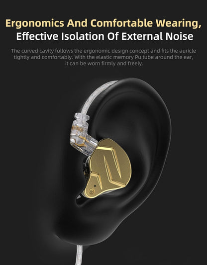 KZ ZSN Pro X Gaming Earbuds, HIFI in Ear Headphones High Fidelity in Ear Monitor with Hybrid Dual Driver, 1Ba 1Dd Iem Earphone with Detachable Tangle-Free Cable for Computer Tablet (Gold, without Mic)
