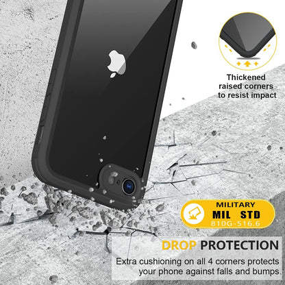 for Iphone SE Phone Case 3Rd/2Nd Generation 2022 2020 Full-Body with Built-In Glass Screen Protector, Heavy Duty 360° Protective Shockproof Bumper Cover for Iphone 8/SE 4.7 Inch, Black