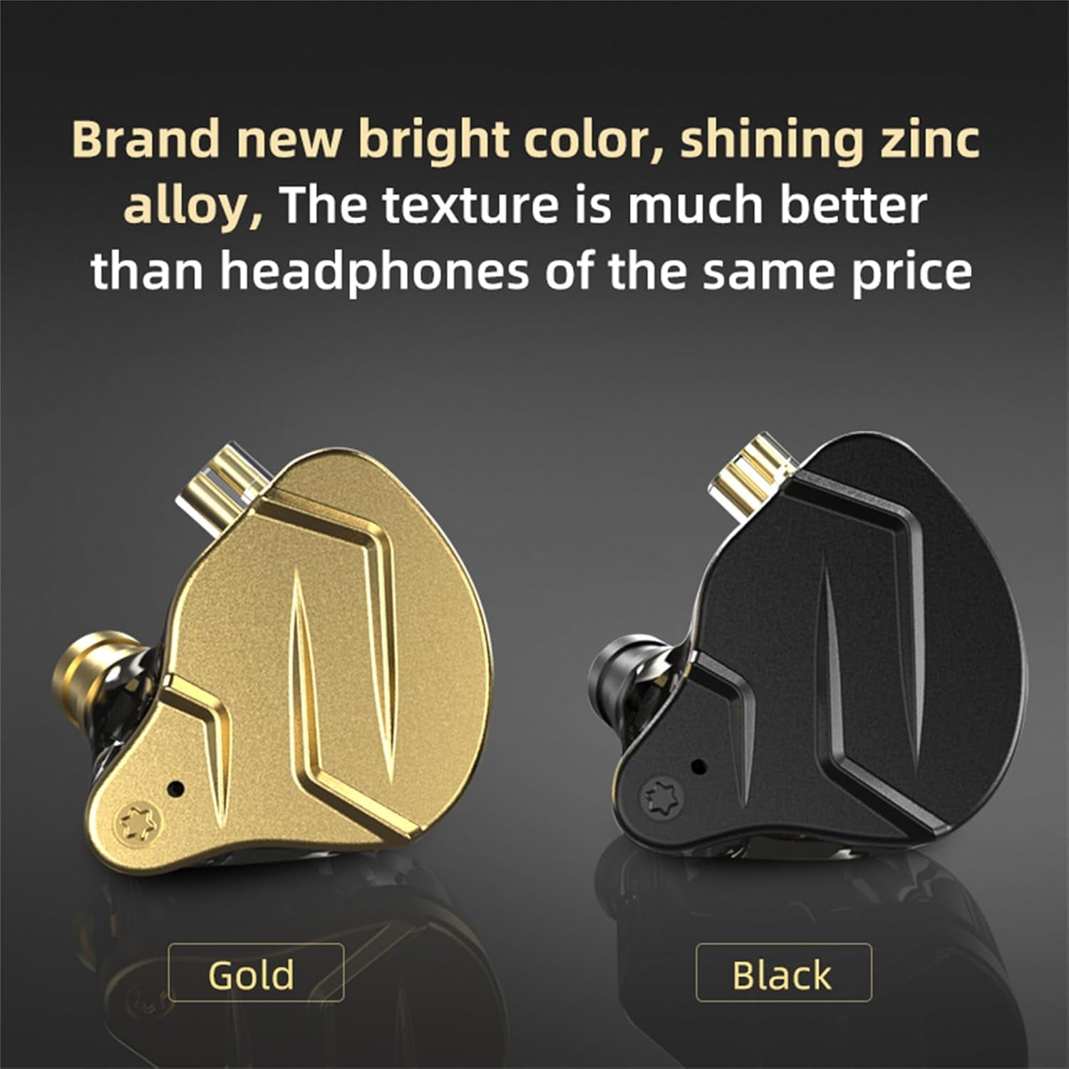 KZ ZSN Pro X Gaming Earbuds, HIFI in Ear Headphones High Fidelity in Ear Monitor with Hybrid Dual Driver, 1Ba 1Dd Iem Earphone with Detachable Tangle-Free Cable for Computer Tablet (Gold, without Mic)