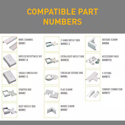 Wiremold Non-Metallic PVC Raceway 15 Amp Toggle Switch Box Kit with Faceplate and Device Switch, White